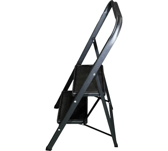 Стремянка стальная SevenBerg чёрная, с двумя широкими ступенями Blacky-2