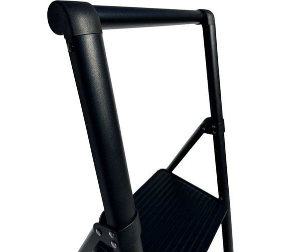 Стальная стремянка АЛЮБЭСТ Lux черный цвет, 4 ступени, 93 см DLS504B