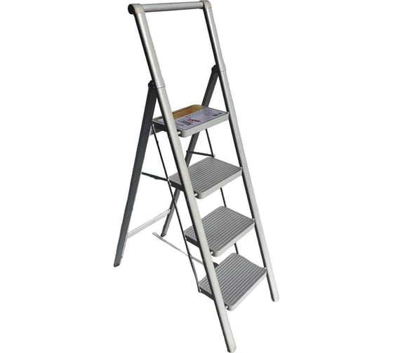 Стальная стремянка АЛЮБЭСТ Lux белый цвет, 4 ступени, 93 см DLS504W