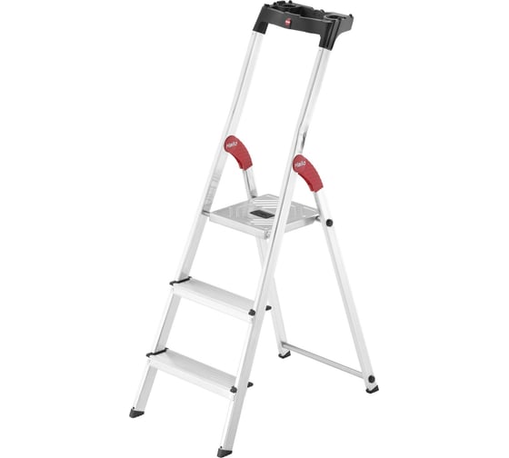 Алюминиевая стремянка с лотком для инструментов Hailo L60 StandartLine 3 ступени 8160-307