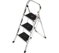 Стремянка Hailo K60 StandartLine сталь+алюминий, 3 широкие ступени с ковриком 4393-801