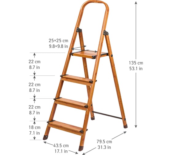 Стремянка с 4 ступенями Tatkraft UPGRADE 4 16828