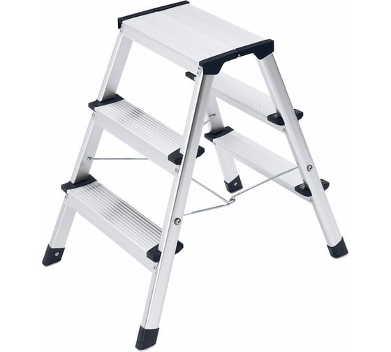 Двухсторонняя алюминиевая стремянка Hailo D60 StandartLine 2х3 ступени 4443-701