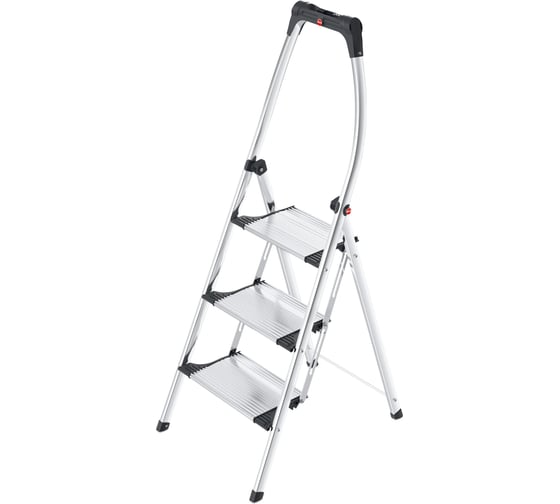 Алюминиевая стремянка с 3 широкими ступенями Hailo K100 TopLine 4303-301