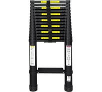 Лестница телескопическая черная с широкими ступенями SevenBerg 5,8 м AY-58