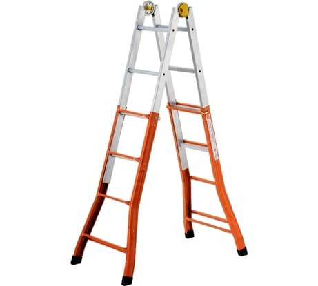 Шарнирная телескопическая лестница-стремянка Gierre PEPPina Media сталь, 4х4 перекладины A0060