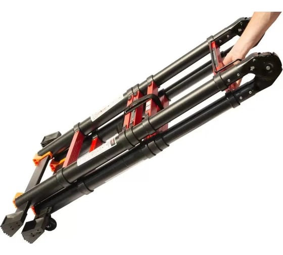 Лестница-стремянка телескопическая WORKY BLACK 3,6м/7,2м, 9 ступеней ARD259780