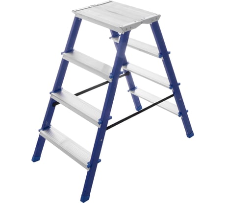 Стремянка STAIRS стальная двухсторонняя с мини-платформой 4 ступени CMP204