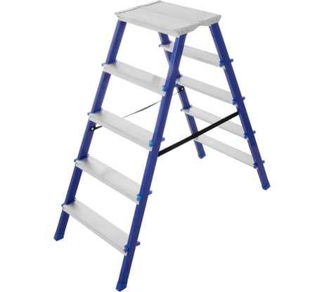 Стремянка STAIRS стальная двухсторонняя с мини-платформой 5 ступеней CMP205