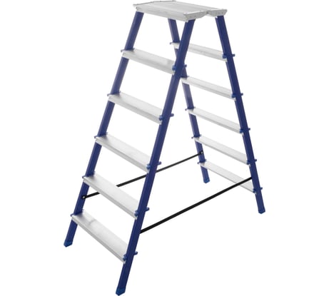 Стремянка STAIRS стальная двухсторонняя с мини-платформой 6 ступеней CMP206