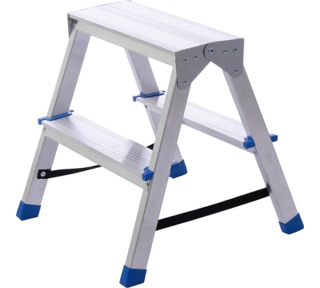 Стремянка STAIRS алюминиевая двухсторонняя ЛАЙТ 2 ступени AST202
