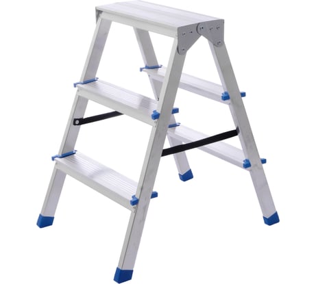 Стремянка STAIRS алюминиевая двухсторонняя ЛАЙТ 3 ступени AST203