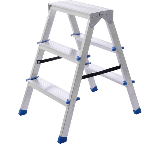 Стремянка STAIRS алюминиевая двухсторонняя ЛАЙТ 3 ступени AST203