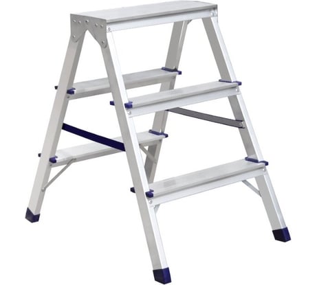 Алюминиевая двухсторонняя стремянка Zalger 3 ступени 9903-03