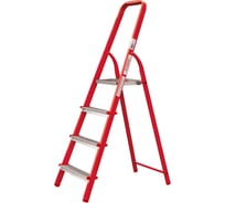 Стремянка Новая Высота сталь/алюминий 4 ступени, красная 1130104-033