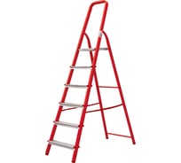 Стремянка Новая Высота сталь/алюминий 6 ступеней, красная 1130106-033