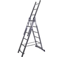 Лестница трехсекционная STAIRS универсальная алюминиевая 6 ступеней STA-AL306