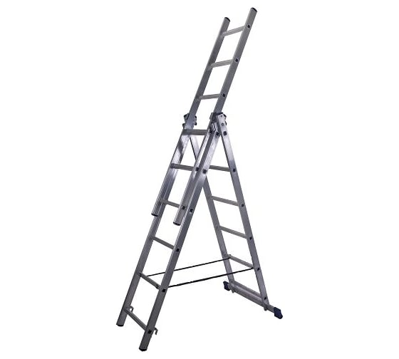 Лестница трехсекционная STAIRS универсальная алюминиевая 6 ступеней STA-AL306