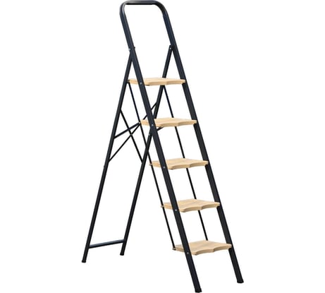 Стальная стремянка Алюмет с широкими пластиковыми ступенями 5 ступеней. Серия MK805P