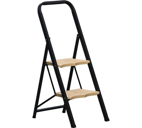 Стальная стремянка Алюмет с широкими пластиковыми ступенями 2 ступени. Серия MK802P