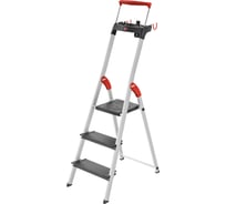 Стремянка Hailo TopLine 3 ступ. L100, алюм., с лотком и выдвигающейся ручкой 8050-307