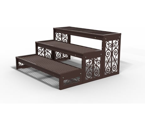 Крыльцо к дому АрсеналЪ 3 ступени Классика ПВЛ (уличная лестница, приступок, входная лестница) серия ARSENAL AVANT мод. AR18V5138H9-06