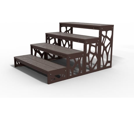 Крыльцо к дому АрсеналЪ 4 ступени Лофт ДПК (уличная лестница, приступок, входная лестница) серия ARSENAL AVANT мод. AR18V6168H9-06