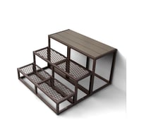 Крыльцо к дому АрсеналЪ 3 ступени Универсал с 2-ПВЛ и 1-ДПК шоколад (уличная лестница, приступок) серия ARSENAL AVANT мод. . AR18W7198H9-06