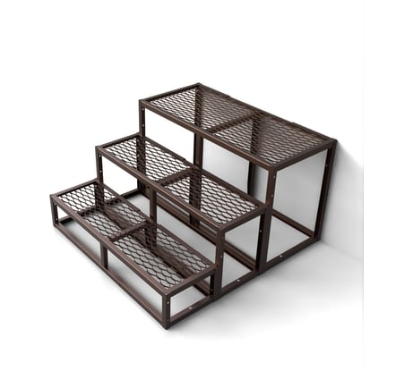 Крыльцо к дому АрсеналЪ 3 ступени Универсал с ПВЛ шоколад (уличная лестница, приступок) серия ARSENAL AVANT мод. . AR18W7148H9-06