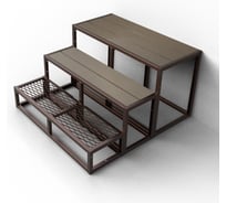 Крыльцо к дому АрсеналЪ 3 ступени Универсал с 1-ПВЛ и 2-ДПК шоколад (уличная лестница, приступок) серия ARSENAL AVANT мод. . AR18W7188H9-06