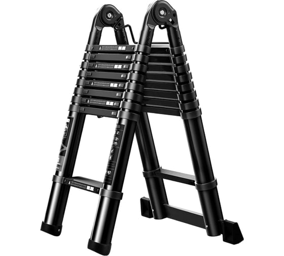 Лестница стремянка телескопическая WORKY стальная 2,1/4,2м, 5/10 ступеней ARD259950 1