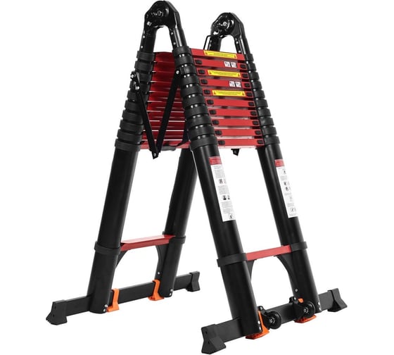 Лестница стремянка телескопическая WORKY BLACK 4,0м/8,0м, 10+10 ступеней ARD259962 1