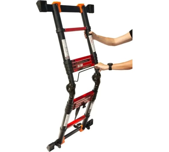 Лестница стремянка телескопическая WORKY BLACK 3,2м/6,4м, 8+8 ступеней ARD259960