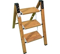 Стремянка алюминиевая SevenBerg Milano 3 широкие ступени цвет дерево Milano-3 wood