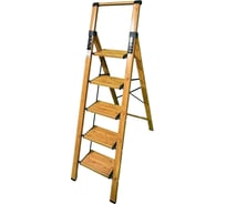 Стремянка алюминиевая SevenBerg Calipso 5 широких ступеней цвет дерево Calipso-5 wood
