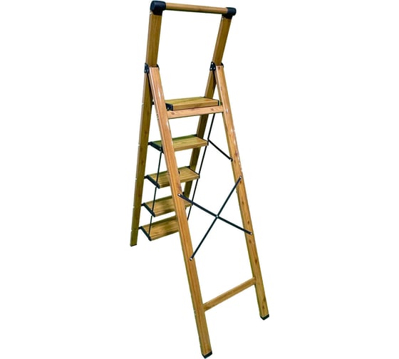 Стремянка алюминиевая SevenBerg Calipso 5 широких ступеней цвет дерево Calipso-5 wood