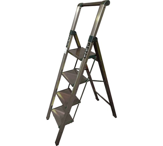Стремянка алюминиевая SevenBerg Calipso 4 широкие ступени цвет дерево Calipso-4 wood 1