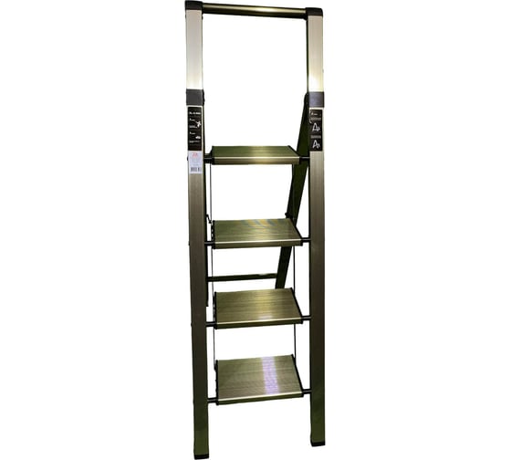 Стремянка алюминиевая SevenBerg Calipso 4 широкие ступени цвет дерево Calipso-4 wood