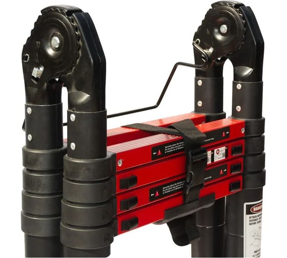 Лестница-стремянка телескопическая WORKY BLACK 2,8м/5,6м, 9 ступеней, ARD260080