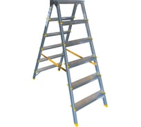Алюминиевая двухсторонняя стремянка Алюмет с анодированным покрытием 2х6 ступеней. Серия APD 9206