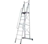 Алюминиевая профессиональная стремянка-помост Алюмет 9 ступеней. Серия APE1409
