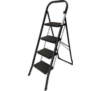 Стремянка стальная GEVA TRADE GEVA широкая BLACK 4 ступени WK6018J-4A-BLACK