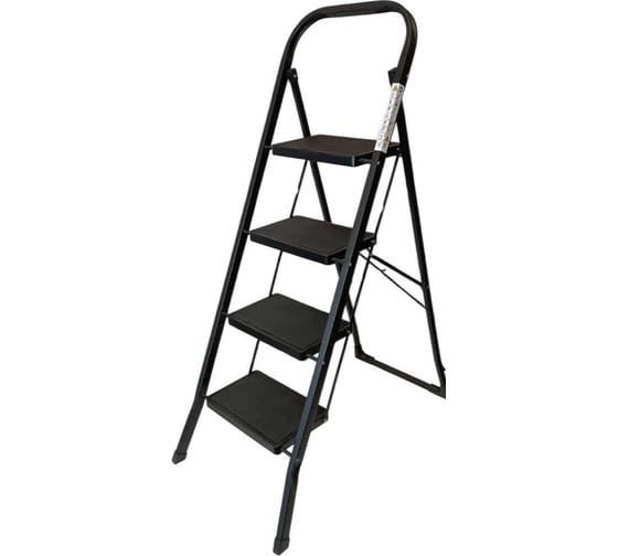 Стремянка стальная GEVA TRADE GEVA широкая BLACK 4 ступени WK6018J-4A-BLACK