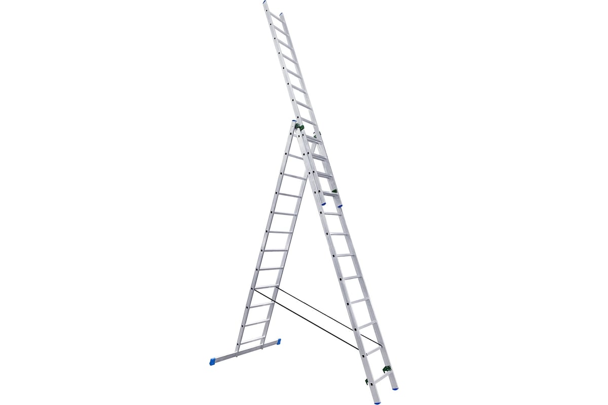 Алюминиевая трехсекционная лестница LadderBel 12 ступеней LS312