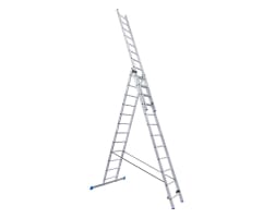 Алюминиевая трехсекционная лестница Евродизайн 12 ступеней LS312