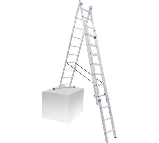 Алюминиевая трехсекционная лестница LadderBel 10 ступеней LS310