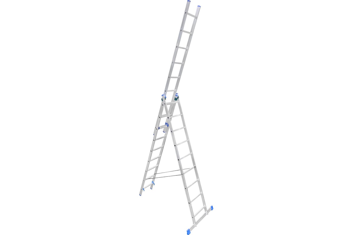 Алюминиевая трехсекционная лестница LadderBel 9 ступеней LS309