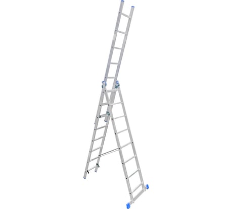 Алюминиевая трехсекционная лестница LadderBel 8 ступеней LS308