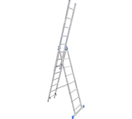 Алюминиевая трехсекционная лестница LadderBel 8 ступеней LS308 1