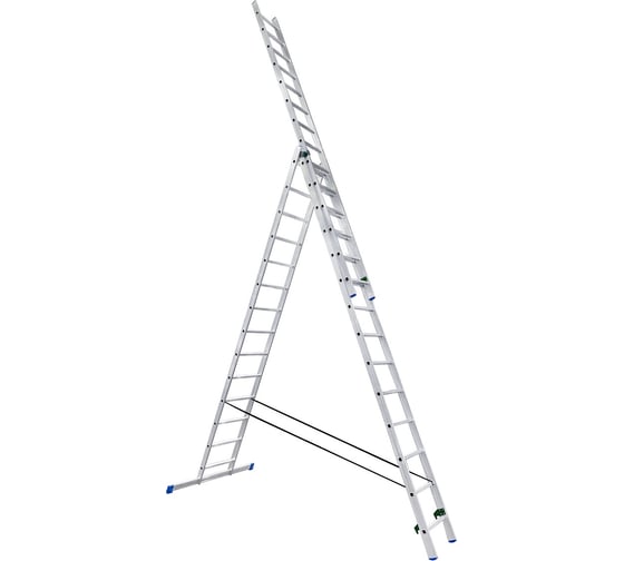 Алюминиевая трехсекционная лестница LadderBel 14 ступеней LS314 .